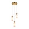 Nowoczesna lampa wisząca żyrandol potrójny Santos Italux PND-95331-3-BRSS Opalowy beżowy nad wyspę stół Art Deco