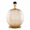 Lampa stołowa lampka nocna elegancka uniwersalna szklana kula miodowy lister abażur kremowy satyna mosiądz szczotkowany HAMILTON 8534 Argon
