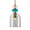 Designerska Lampa Wisząca Szklane Wielokolorowe Klosze BUSCO PND-30263-3A-BRO-SG ITALUX