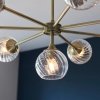 Dekoracyjna Lampa Wisząca Vintage Szklane Klosze Kule Mosiądz ALLEGRA 103172 ENDON