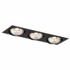 Nowoczesna minimalistyczna lampa sufitowa wpuszczana oczko oprawa podtynkowa czarny potrójna OLIMP PLUS 6116 Argon