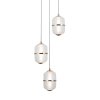 Złota lampa wisząca siatkowany klosz szklany Alani Italux PND-34375-3-HBR lampa jadalniana nad wyspę nad stół
