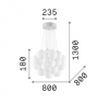NOWOCZESNA LAMPA WISZĄCA SZKLANE KULE MAPA PLUS SP22 IDEAL LUX BIAŁA