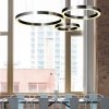 Tytanowa lampa wisząca okręgi LED nowoczesna uniwersalna minimalistyczna ściemnialna na pilota CIRCLE ST-8848-60+80 black Step Into Design