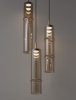 Minimalistyczna lampa wisząca potrójna LED szklana tuba kolor złoty uniwersalna klasyczna SARTANO LE45167 Luces Exclusivas
