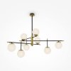 NOWOCZESNA MOLEKULARNA LAMPA WISZĄCA MAYTONI NOSTALGIA MOD048PL-09G CZARNA-ZŁOTA BIAŁE KULE DO SALONU