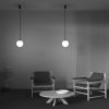 Minimalistyczna elegancka lampa wisząca LED kula czarno-biała regulacja wysokości LUNA MAYTONI P039PL-5W3K-20-B