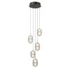 Złota lampa wisząca siatkowany klosz szklany Alani Italux PND-34375-5-BK lampa jadalniana nad wyspę nad stół