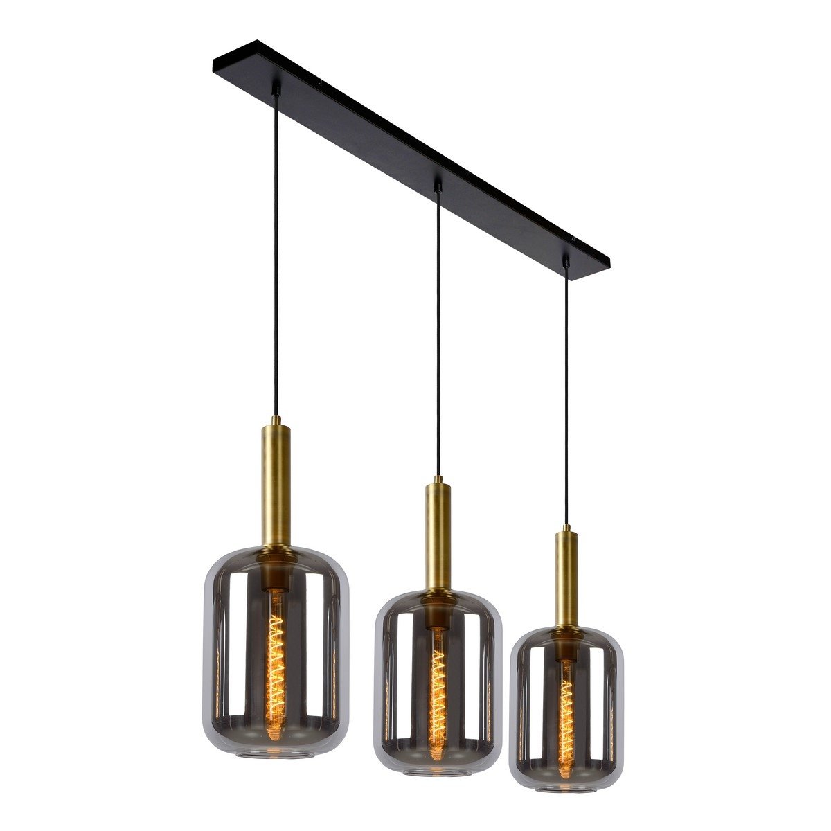 Nowoczesna Lampa Wisząca Czarna Szklane Klosze JOANET 45494 3 65 LUCIDE -  Lampy Nowoczesne - Lampy wg stylu - OŚWIETLENIE - sklep LampyStudio.PL