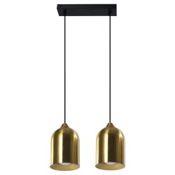 Prosta elegancka lampa wisząca czarno złota metalowa loftowa minimalistyczna NILO LP-0110/2L GD LIGHT PRESTIGE