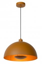 Bursztynowa dekoracyjna lampa wisząca metalowy klosz SIEMON 45496/01/44 LUCIDE jadalniana nad stół kuchenna