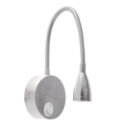 Funkcjonalny nowoczesny kinkiet ścienny z włącznikiem regulowany do czytania kolor srebrny NINA LED 03740 Ideus