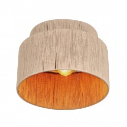 Nowoczesny plafon lampa sufitowa wykonana z juty beżowa uniwersalna minimalistyczna okrągła SMILLA 666800136 Trio