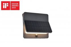 Lampa zewnętrzna kinkiet LED solarny nowoczesny minimalistyczny szary aluminiowy klasyczny ALETA SOLAR - CZUJNIK RUCHU IP54 6915401118 LUTEC