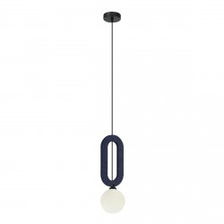 Niebieska lampa wiszaca kula biała Masso Italux PND-59839-1-BLU