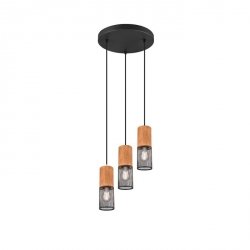 Lampa Wisząca Minimalistyczna Czarno Brązowa Vintage TOSH 304330332 TRIO