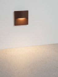 Oprawa wpuszczana schodowa LED brązowa kwadratowa minimalistyczna nowoczesna IP65 Luces Exclusivas