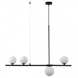 Czarna dekoracyjna nowoczesna lampa wisząca białe szklane kule MODERNO DN1506 black 80cm Step Into Design