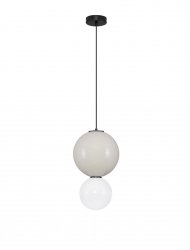 Minimalistyczna lampa wisząca LED szklany klosz kule szara i biała uniwersalna nowoczesna JORELIA LE45246 Luces Exclusivas