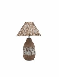 Lampka stołowa nocna ceramiczna tkaninowy abażur boho rustykalna industrialna Luces Exclusivas