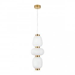 Lampa wisząca LED metalowa złota mleczne szklane klosze minimalistyczna nowoczesna designerska BRILLA ST-CP241210-3L złota Step Into Design