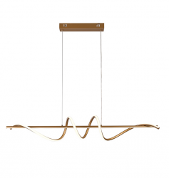 Dekoracyjna złota lampa wisząca LED CCT nowczesna falista linia nad stół wyspę BASTELO PND-24154-GD Italux 