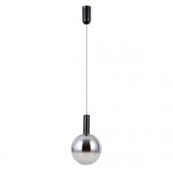 Czarna lampa wisząca kula czarna przyciemniona szara szklana Strela Italux PND-34378-1M-BK