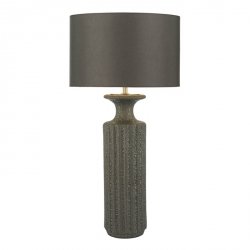 Lampka Stołowa Abażurowa Czarna Glazura Wulkaniczna DUGAN DAR LIGHTING