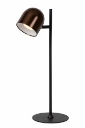 Lampa stołowa biurkowa LED metalowa czarno-brązowa minimalistyczna regulowana możliwość ściemniania SKANSKA RECH IP44 03649/03/96 LUCIDE