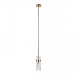 Złota lampa wisząca szklane sople nad stół salonowa TARASO ITALUX PND-40760-1-HBR