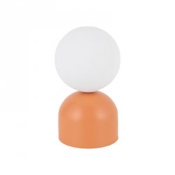 Lampka nocna w pomarańczowym kolorze z okrągłym szklanym kloszem na żarówkę G9 do wnętrz artdeco MIKI 11388 TK-LIGHTING