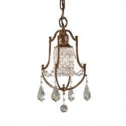 Mała lampa wisząca Valentina 1 źródło światła Oksydowany brąz kryształy glamour vintage FE-VALENTINA-MP FEISS