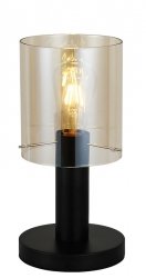 NOWOCZESNA SZKLANA LAMPKA STOŁOWA ITALUX SARDO TB-5581-1-BK+AMB DESIGNERSKA LOFT
