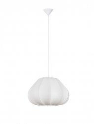 Lampa wisząca biała jedwabna okrągła designerska nowoczesna minimalistyczna skandynawska nad stół Luces Exclusivas