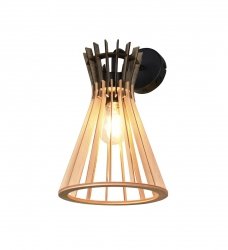 Lampa ścienna kinkiet owalny drewniany na wysięgniku brązowy boho rystykalny industrialny minimalistyczny ALICE R21861736 Rl