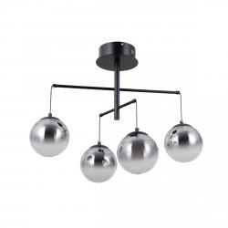 Nowoczesna lampa wisząca sufitowa szklane okrągłe klosze Velada Italux PND-34381-4-BK czarny mat przyciemniony szary