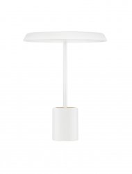 Lampka stołowa nocna biała LED okrągła minimalistyczna uniwersalna klasyczna Luces Exclusivas