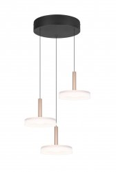 Minimalistyczna Lampa Wisząca Szklane Klosze Brązowa Coffee Listwa LED 7,5W CELESTE TRIO 354930365