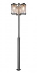 Nowoczesna lampa stojąca zewnętrzna szara 3 żródła światła klasyczna minimalistyczna aluminiowa czujnik zmierzchu SAMBESI IP44 404160342 Trio
