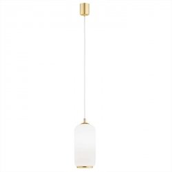 Szklana Lampa Wisząca Z Mosiężnym Zwisem PALLADO 4993 ARGON