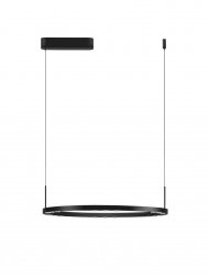 Lampa wisząca LED aluminiowa czarna okrąg ring nowoczesna minimalistyczna nad stół ściemnialna CARENSO LE45406 Luces Exclusivas
