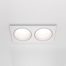 Lampa wbudowana wpuszczana w sufit 2-płomienna aluminiowa biała prostokąt Zoom MAYTONI DL033-2-02W