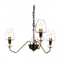 Lampa wisząca Armand - 3 źródła światła - Postarzany mosiądz / Czerń szklane klosze w kształcie kielicha industrialna nowoczesna dworkowa DL-ARMAND3-AB ELSTEAD LIGHTING