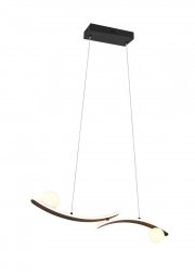 Nowoczesna lampa wisząca LED czarna falista listwa z kulami zmiana barwy światła NAPOLI 337910232 Trio