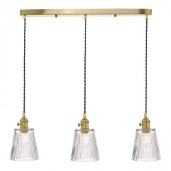 Mosiądzowana Lampa Wisząca Vintage Szklane Klosze HADANO HAD3640-05 DAR LIGHTING