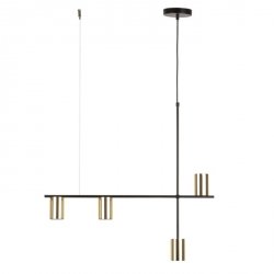 Nowoczesna Lampa Wisząca Złoto Czarna VENDO 33690 SIGMA