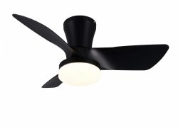 Nowoczesna lampa sufitowa z wiatrakiem LED czarna klasyczna minimalistyczna ściemnialna na pilota RANDERS R64412132 Rl