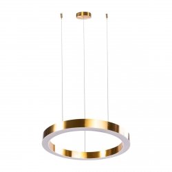 Mosiężna lampa wisząca okrąg 80cm LED nowoczesna uniwersalna minimalistyczna ściemnialna na pilota CIRCLE ST-8848-80 brass Step Into Design
