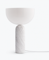 Lampka stołowa nocna półokrągła biały marmur nowoczesna designerska dekoracyjna na komodę 45cm Kizu 20410 New Works