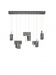 Lampa wisząca szara wielopunktowa LED ściemnialna geometryczna nowoczesna designerska do sypialni salonu kuchni ALBAIDA LE45726 Luces Exclusivas